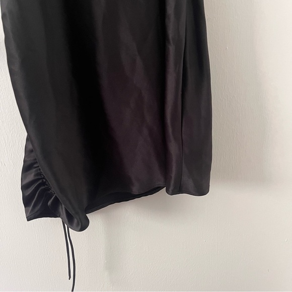 Topshop Slip Dress Mini Cowl Neck Adjustable Side Ruching size 10 Petite - Picture 8 of 9